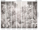 Jungle Trees Black And White Mural (Large) by Origin Murals