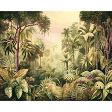 Jungle Trees Olive Green Mural (Large) by Origin Murals