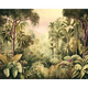 Jungle Trees Olive Green Mural (Medium) by Origin Murals