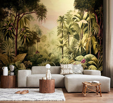 Jungle Trees Olive Green Mural (Medium) by Origin Murals