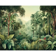 Jungle Trees Forest Green Mural (Medium) by Origin Murals