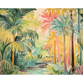 Pretty Palms Emerald Green Mural (Large) by Origin Murals