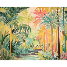 Pretty Palms Emerald Green Mural (Medium) by Origin Murals