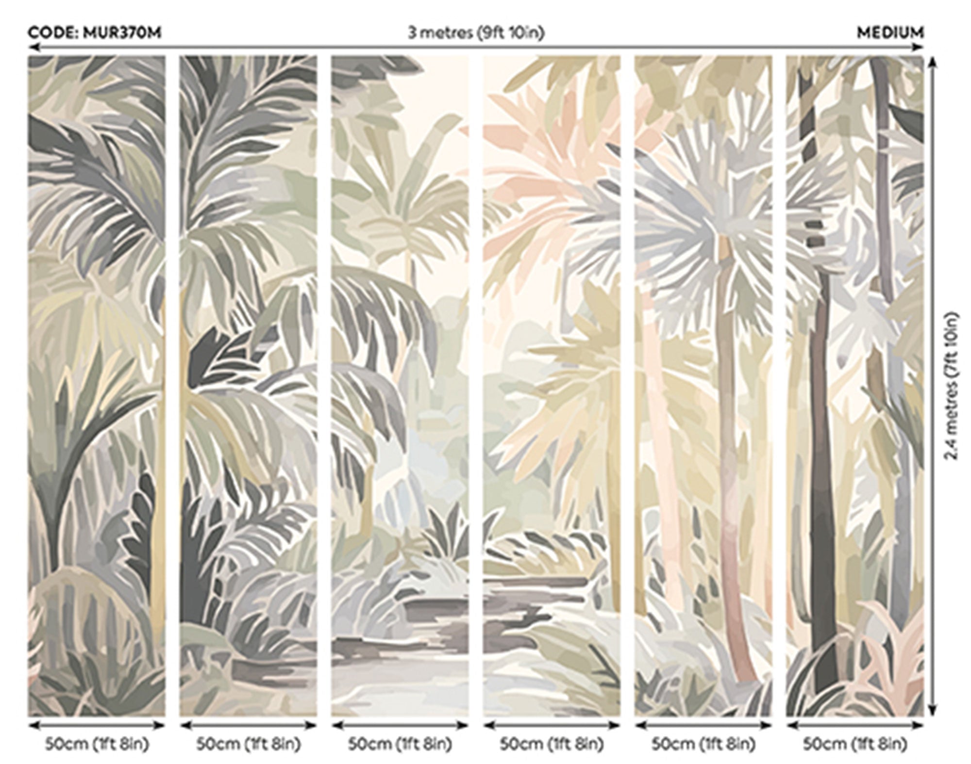 Pretty Palms Natural Stone Mural (Medium) by Origin Murals