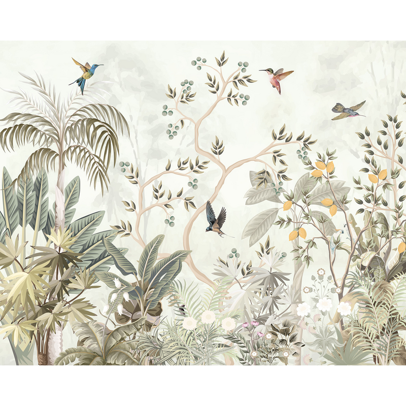 Lemon Tree Forest Natural Sage Mural (Medium) by Origin Murals