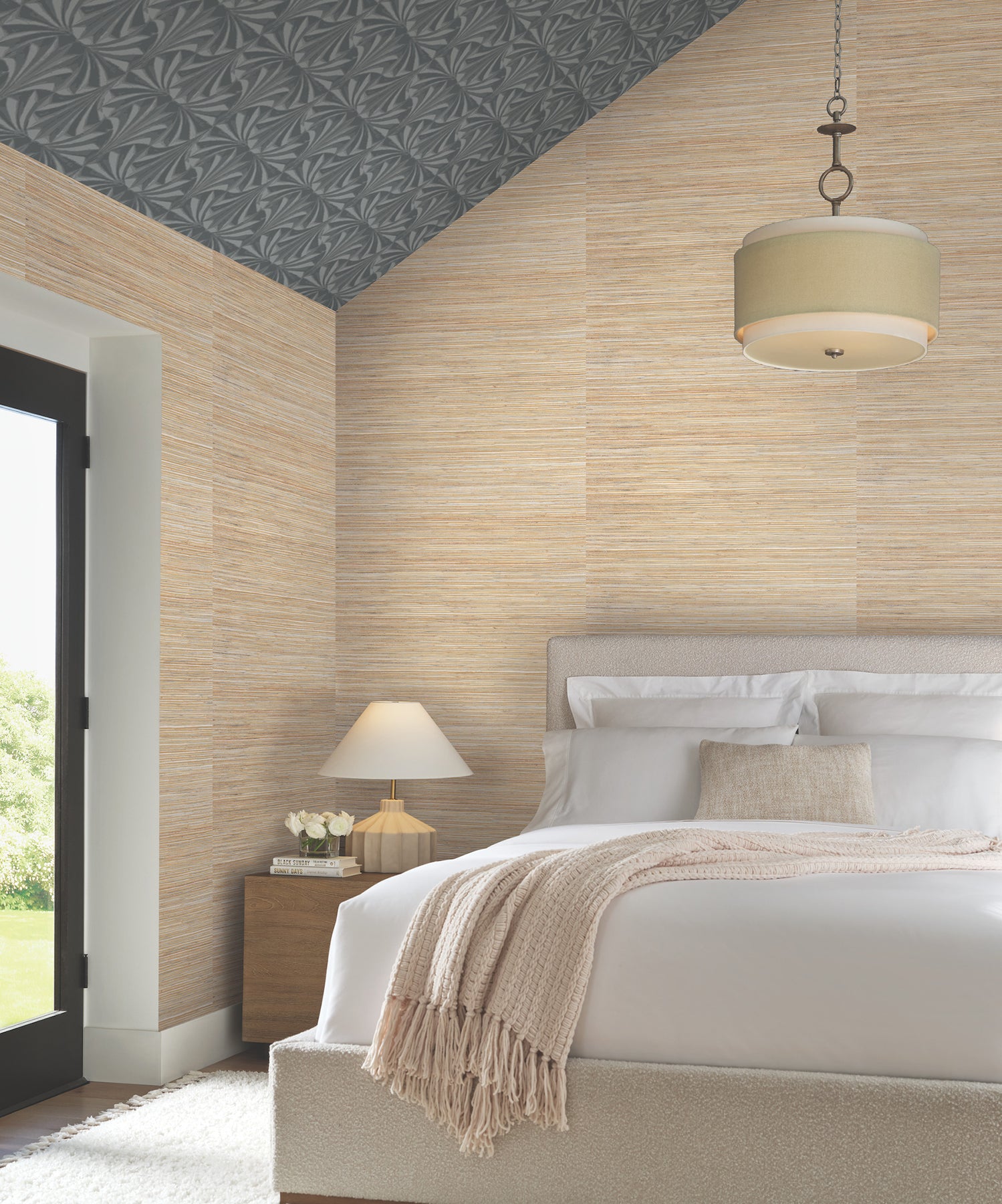 Candice Olson Bamboo Hemp Blend White Natural Discovery Wallpaper by York Wallcoverings