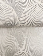 Candice Olson Metallic Scallop Cream Natural Discovery Wallpaper by York Wallcoverings