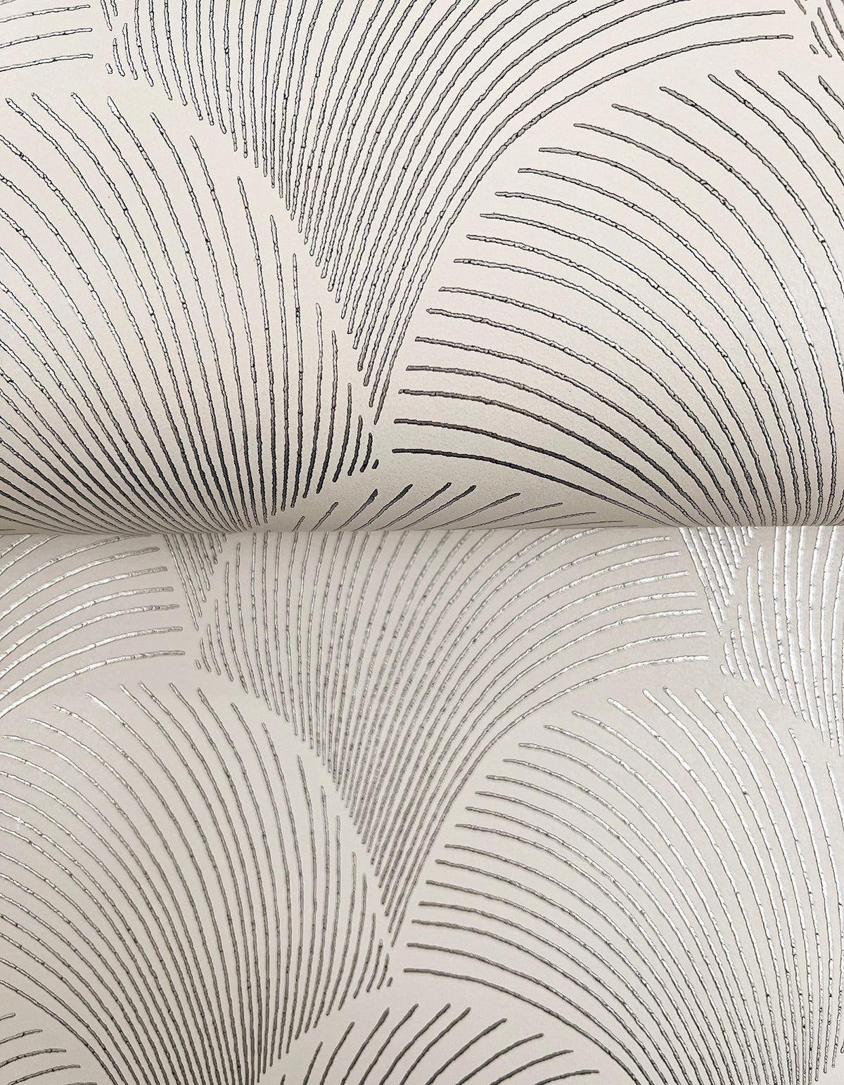 Candice Olson Metallic Scallop Cream Natural Discovery Wallpaper by York Wallcoverings