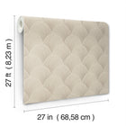 Candice Olson Metallic Scallop Cream Natural Discovery Wallpaper by York Wallcoverings
