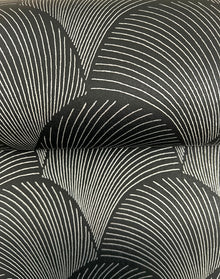 Candice Olson Metallic Scallop Black Natural Discovery Wallpaper by York Wallcoverings