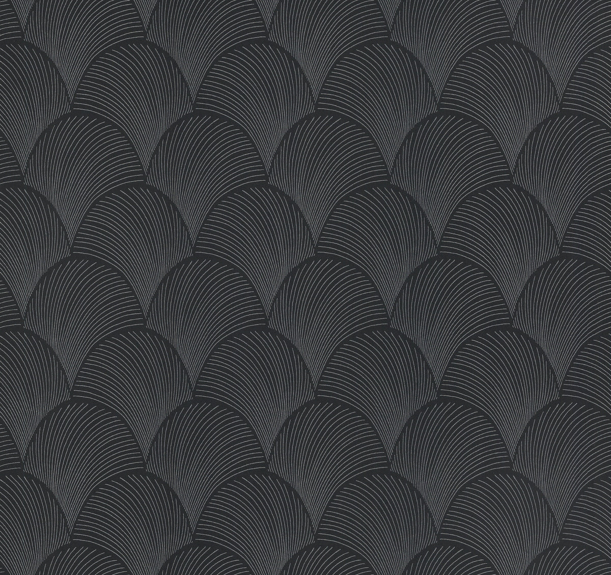 Candice Olson Metallic Scallop Black Natural Discovery Wallpaper by York Wallcoverings