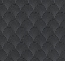 Candice Olson Metallic Scallop Black Natural Discovery Wallpaper by York Wallcoverings