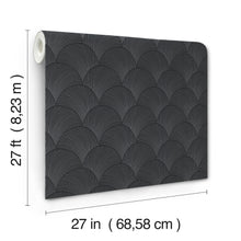 Candice Olson Metallic Scallop Black Natural Discovery Wallpaper by York Wallcoverings
