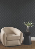 Candice Olson Metallic Scallop Black Natural Discovery Wallpaper by York Wallcoverings