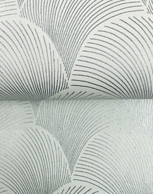 Candice Olson Metallic Scallop Light Green Natural Discovery Wallpaper by York Wallcoverings