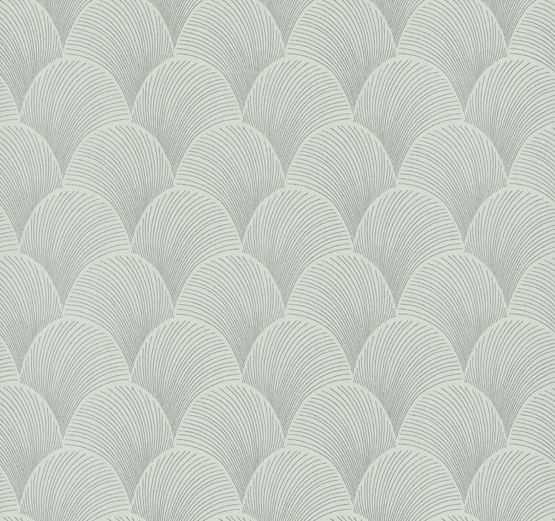 Candice Olson Metallic Scallop Light Green Natural Discovery Wallpaper by York Wallcoverings