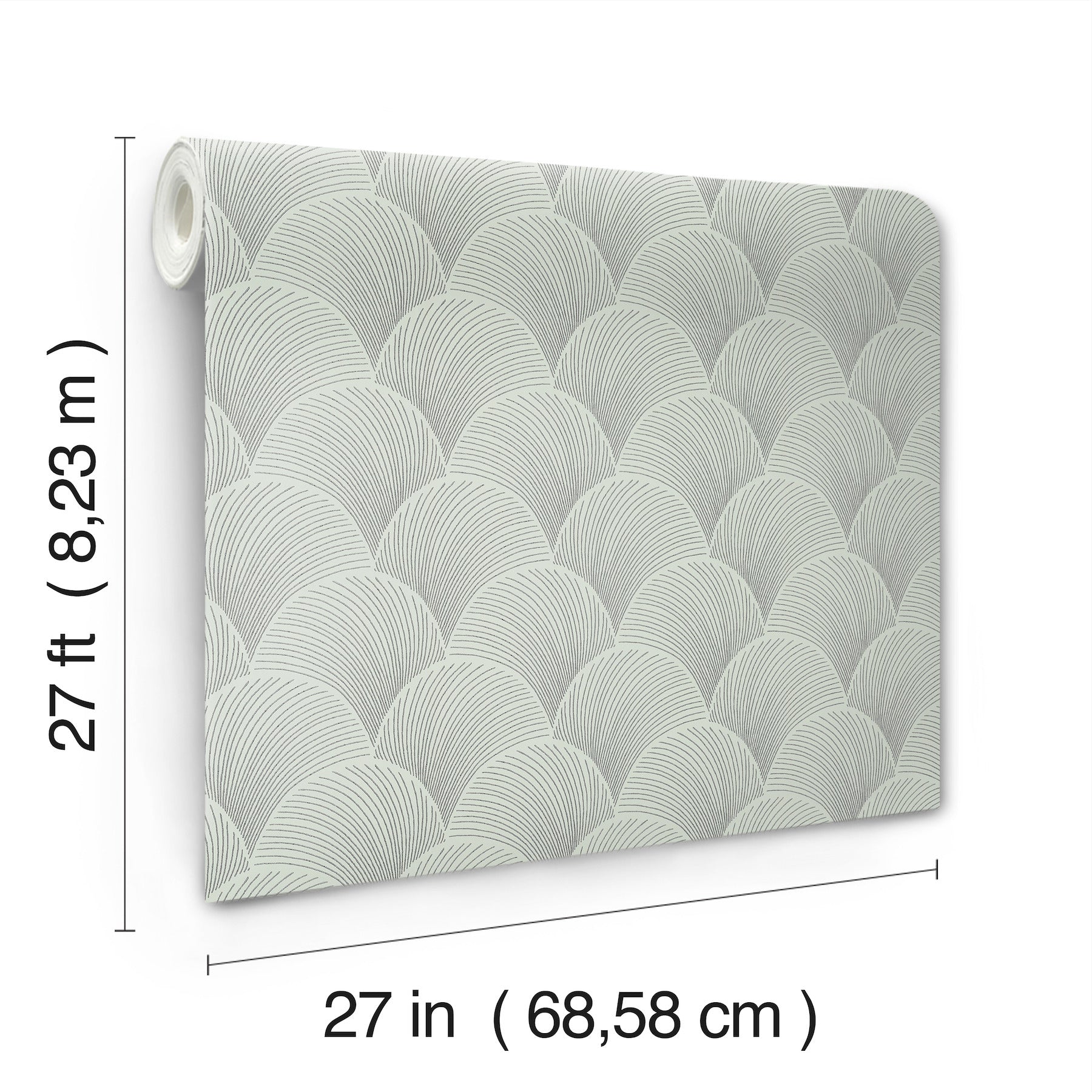 Candice Olson Metallic Scallop Light Green Natural Discovery Wallpaper by York Wallcoverings