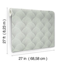 Candice Olson Metallic Scallop Light Green Natural Discovery Wallpaper by York Wallcoverings