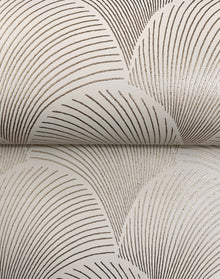 Candice Olson Metallic Scallop Beige Natural Discovery Wallpaper by York Wallcoverings