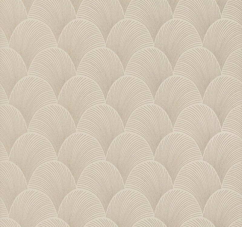 Candice Olson Metallic Scallop Beige Natural Discovery Wallpaper by York Wallcoverings