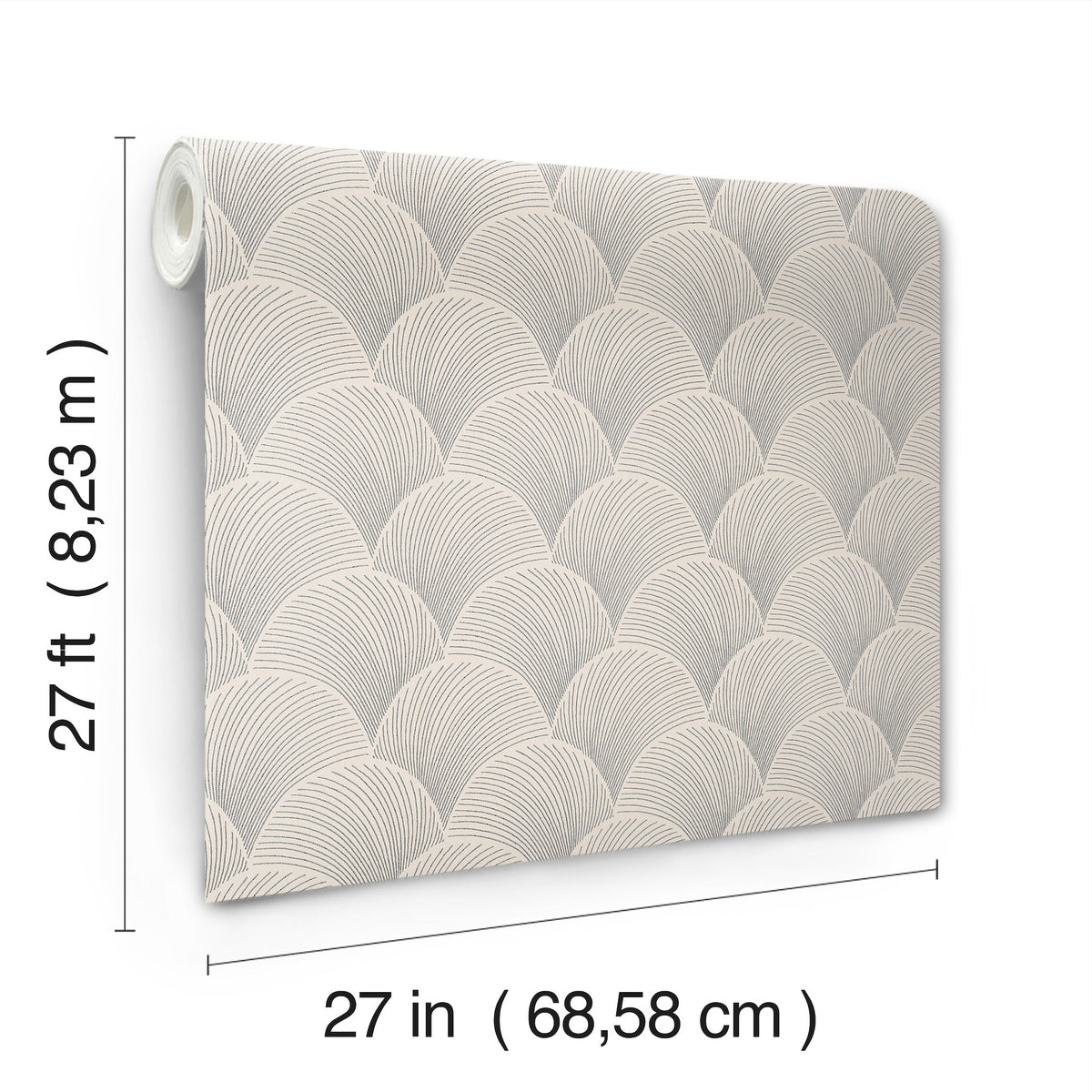 Candice Olson Metallic Scallop Beige Natural Discovery Wallpaper by York Wallcoverings