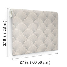 Candice Olson Metallic Scallop Beige Natural Discovery Wallpaper by York Wallcoverings