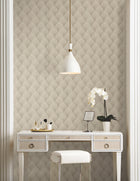 Candice Olson Metallic Scallop Beige Natural Discovery Wallpaper by York Wallcoverings