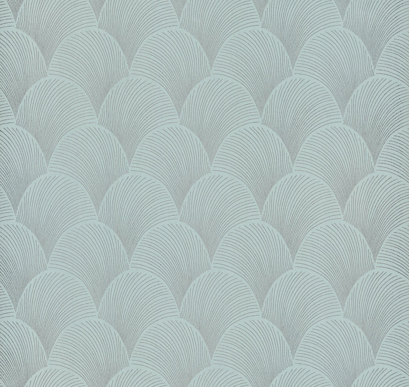 Candice Olson Metallic Scallop Blue Pearl Natural Discovery Wallpaper by York Wallcoverings
