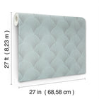 Candice Olson Metallic Scallop Blue Pearl Natural Discovery Wallpaper by York Wallcoverings