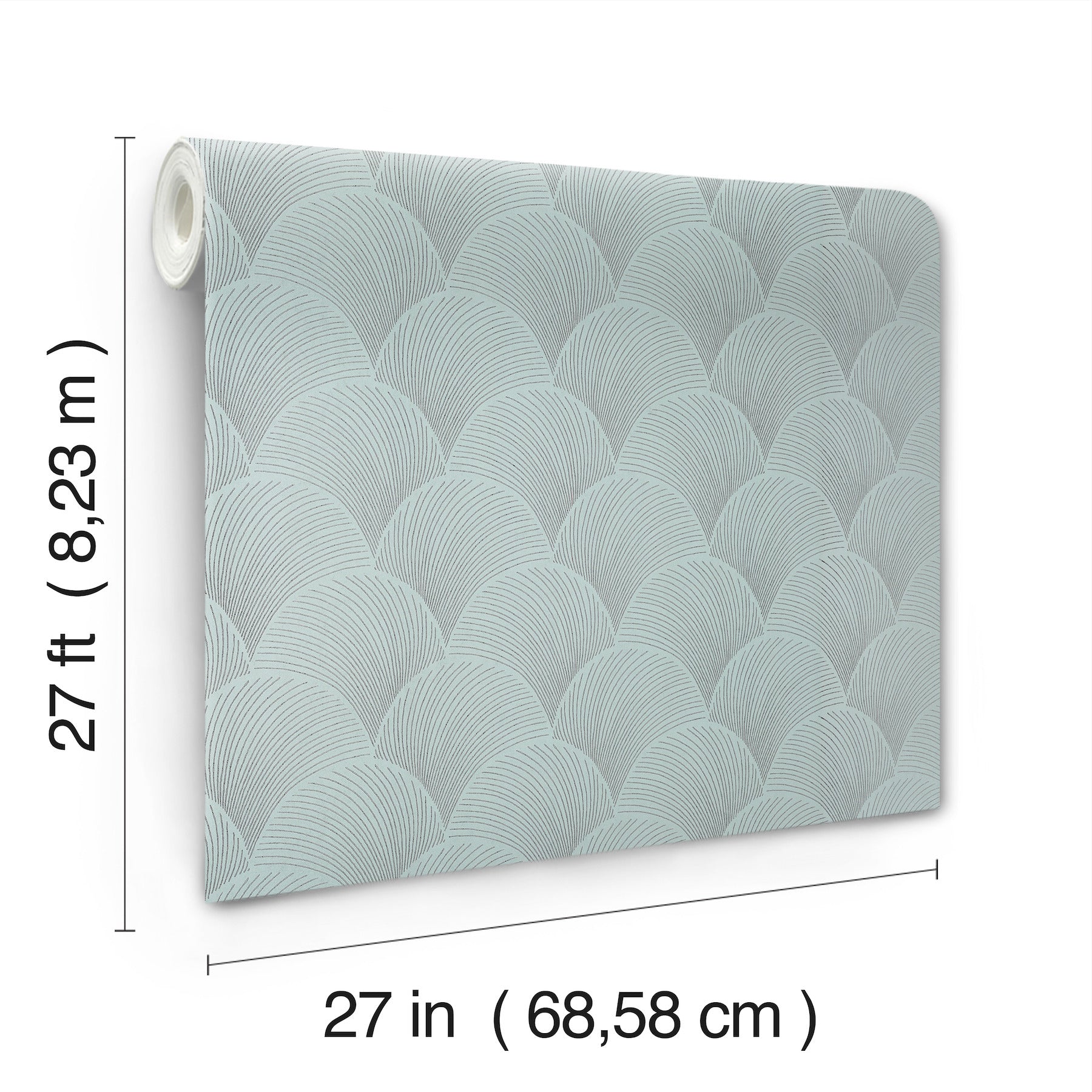 Candice Olson Metallic Scallop Blue Pearl Natural Discovery Wallpaper by York Wallcoverings