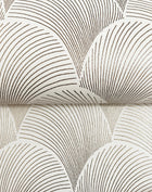 Candice Olson Metallic Scallop White Natural Discovery Wallpaper by York Wallcoverings