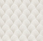 Candice Olson Metallic Scallop White Natural Discovery Wallpaper by York Wallcoverings