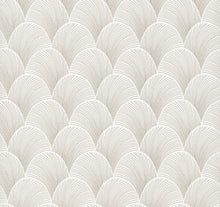 Candice Olson Metallic Scallop White Natural Discovery Wallpaper by York Wallcoverings