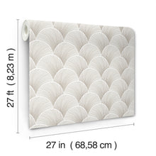 Candice Olson Metallic Scallop White Natural Discovery Wallpaper by York Wallcoverings