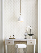 Candice Olson Metallic Scallop White Natural Discovery Wallpaper by York Wallcoverings