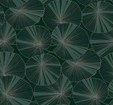 Candice Olson Layered Lily Pads Deep Green Natural Discovery Wallpaper by York Wallcoverings