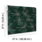 Candice Olson Layered Lily Pads Deep Green Natural Discovery Wallpaper by York Wallcoverings