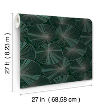 Candice Olson Layered Lily Pads Deep Green Natural Discovery Wallpaper by York Wallcoverings