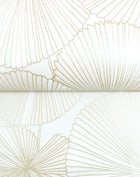 Candice Olson Layered Lily Pads White Natural Discovery Wallpaper by York Wallcoverings
