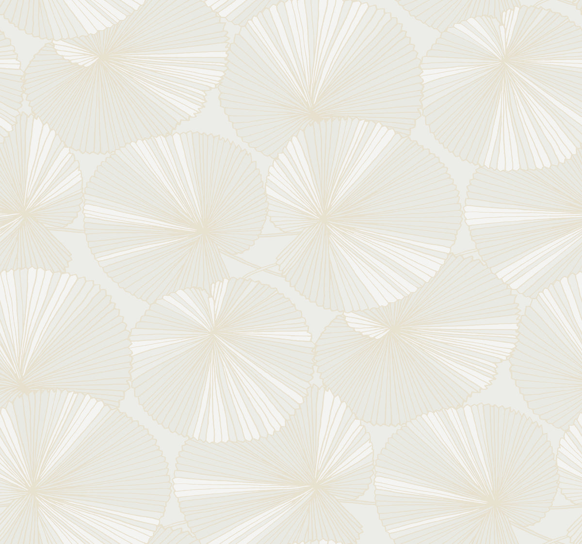Candice Olson Layered Lily Pads White Natural Discovery Wallpaper by York Wallcoverings