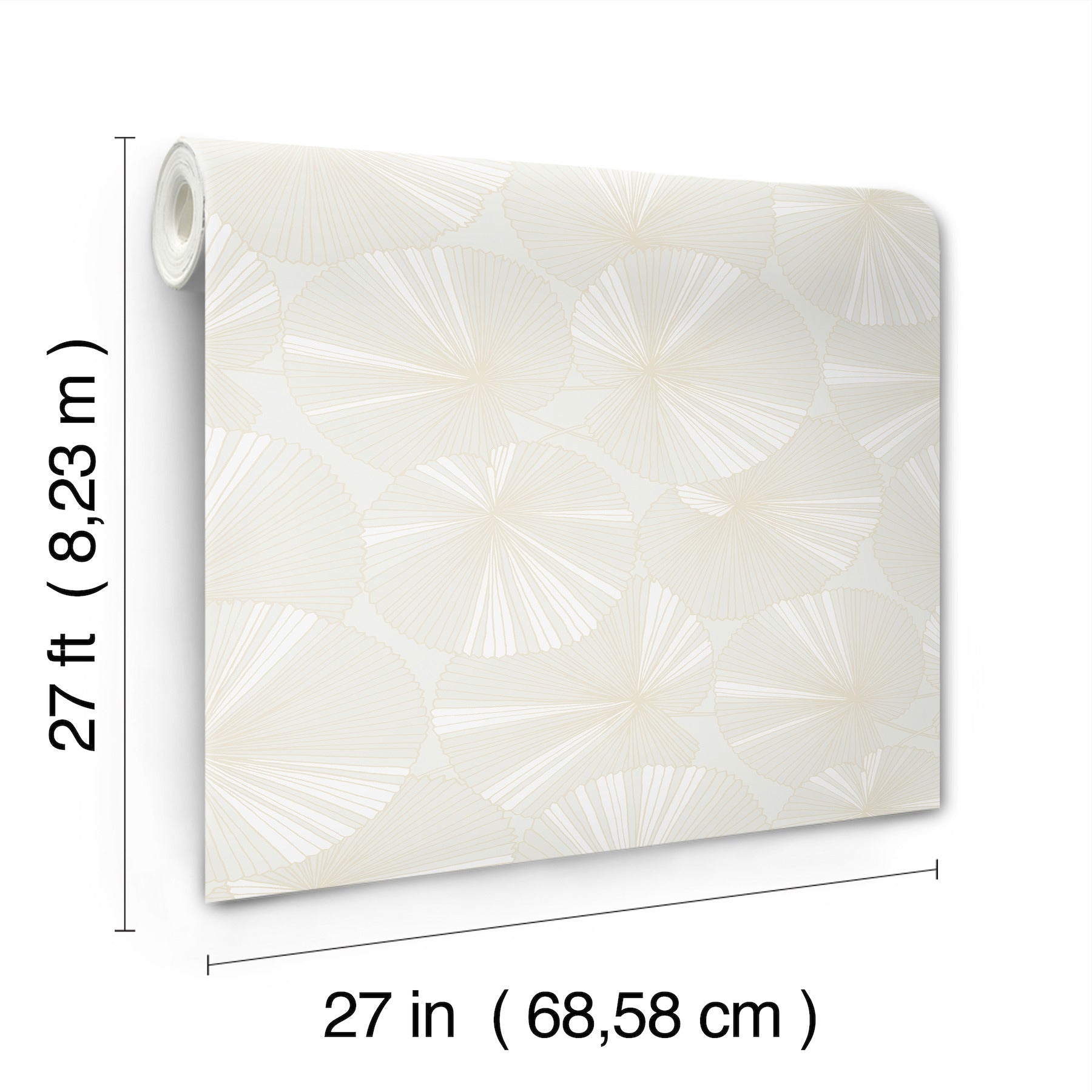 Candice Olson Layered Lily Pads White Natural Discovery Wallpaper by York Wallcoverings