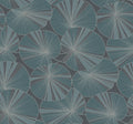 Candice Olson Layered Lily Pads Deep Blue Natural Discovery Wallpaper by York Wallcoverings