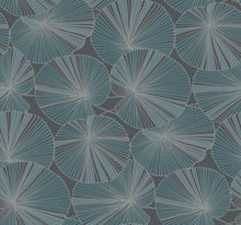 Candice Olson Layered Lily Pads Deep Blue Natural Discovery Wallpaper by York Wallcoverings
