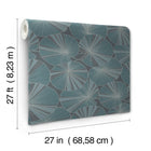 Candice Olson Layered Lily Pads Deep Blue Natural Discovery Wallpaper by York Wallcoverings