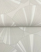 Candice Olson Layered Lily Pads Grey Natural Discovery Wallpaper by York Wallcoverings