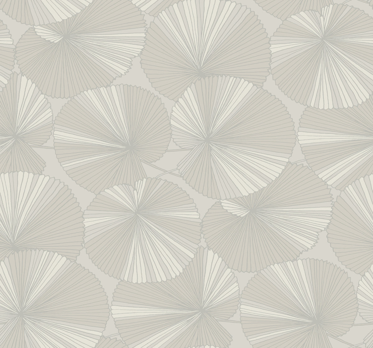 Candice Olson Layered Lily Pads Grey Natural Discovery Wallpaper by York Wallcoverings