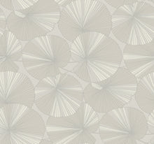 Candice Olson Layered Lily Pads Grey Natural Discovery Wallpaper by York Wallcoverings