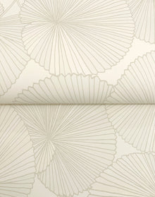 Candice Olson Layered Lily Pads Cream Natural Discovery Wallpaper by York Wallcoverings