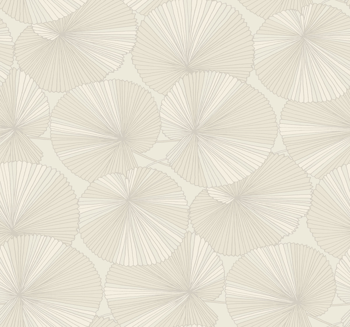 Candice Olson Layered Lily Pads Cream Natural Discovery Wallpaper by York Wallcoverings