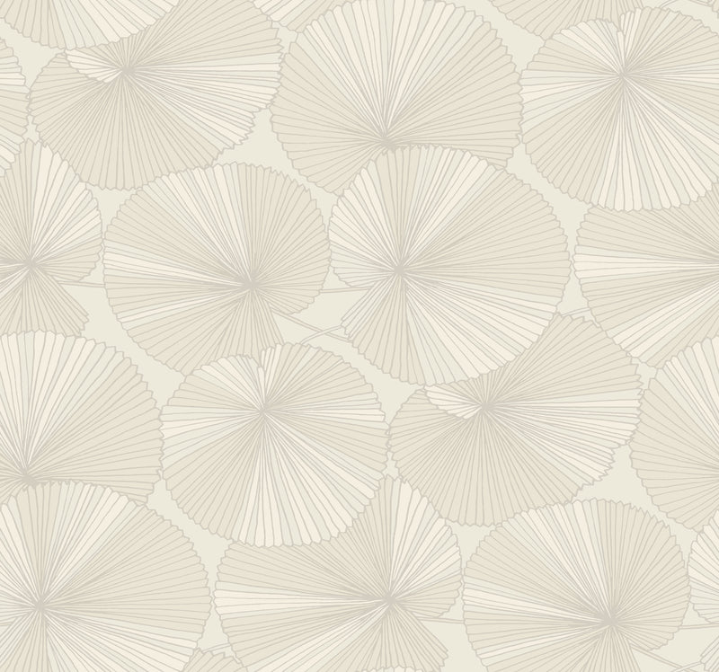 Candice Olson Layered Lily Pads Cream Natural Discovery Wallpaper by York Wallcoverings